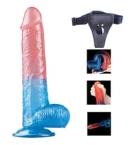 Lovetoy Renkli Ultra Yumuşak 23 Cm Kemerli Jel Dildo