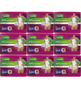 Depend Emici Külot Hasta Bezi Medium - Orta Kadın 90 Adet (9PK*10)