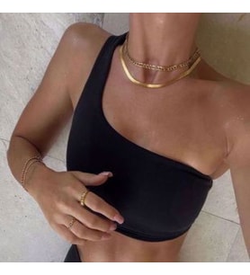 İTALYAN EZME YASSI ZİNCİR KOLYE GOLD ÇELİK ÜZERİ ALTIN KAPLAMA GARANTİ BELGELİ