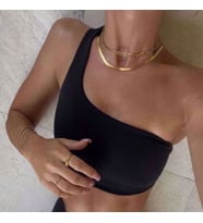 İTALYAN EZME YASSI ZİNCİR KOLYE GOLD ÇELİK ÜZERİ ALTIN KAPLAMA GARANTİ BELGELİ