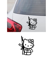 Hello Kitty With Gun Araba Oto Arma Duvar Ev Dekoratif Çıkartma Sticker 20 cm