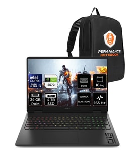HP Omen Slim 16 Core Ultra 9 285H RTX 5070 8GB 24GB RAM 4TB SSD 16" FHD+ 165Hz FreeDOS CD7K0EAPN315 Gaming Laptop + Per4 Çanta