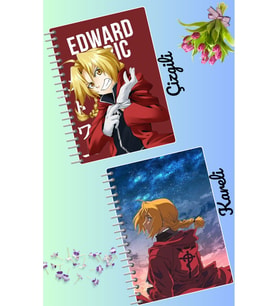Edward elric defter seti 2 adet A4 boyutu 21*30 çizgili + kareli 60 syf