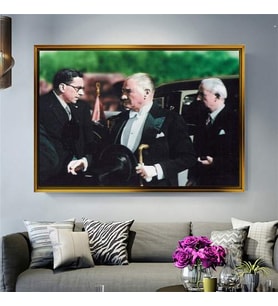 Altın Çerçeveli dekoratif tablo l956 (Gold)