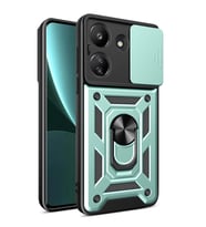 Newface Xiaomi Redmi 13C Kılıf Pars Lens Yüzüklü Silikon - Yeşil