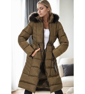 Dewberry Kadın %100 Polyester Kaban Haki Z9758 Katmanlı Kombin, Şehir ve Ofis Stili, Kazak ve Gömlek Kombini