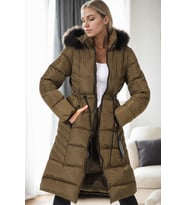 Dewberry Kadın %100 Polyester Kaban Haki Z9758 Katmanlı Kombin, Şehir ve Ofis Stili, Kazak ve Gömlek Kombini