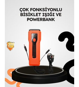 Northcity 600 Lümen Powerbanklı Bisiklet Ön Işığı ve Çakar Sistem - Su Geçirmez