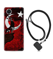 Huawei Nova Y70 Y90 Nova 9 SE  Kılıf Boyun Askılı Silikon Wolf and Moon 2 1381