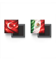 Buzdolap Magnetleri - Meksika Bayrağı ve Türk Bayrağı - 2'li Set Magneti