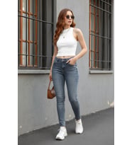 Kadın Normal Bel Likralı Slim Fit Jean Pantolon Mavi