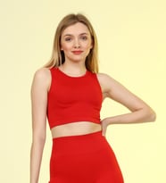 Fitilli Crop Top (Kırmızı)