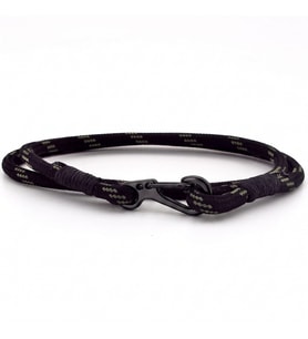 HAKİ YEŞİL SİYAH PARACORD METAL KANCA SARMA ERKEK BİLEKLİK M011C