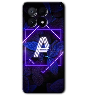 Poco x6 Pro Kılıf HD Desen Baskılı Kılıf - Dark Neon Yaprak A Harfi