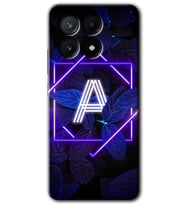 Poco x6 Pro Kılıf HD Desen Baskılı Kılıf - Dark Neon Yaprak A Harfi