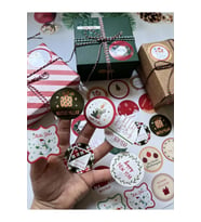 Yılbaşı Temalı Sticker - Mutlu Yıllar Etiketi -Yılbaşı Paketleme Happy New year Sticker Karışık Set-YYKRSKP (Renksiz)