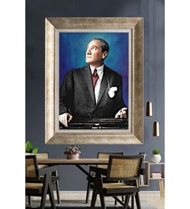 Gümüş Çerçeveli Atatürk Tablo za207