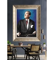 Gümüş Çerçeveli Atatürk Tablo za207