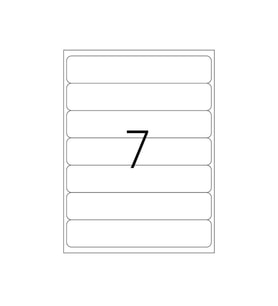 A1 Etiket Lazer Etiket tw-2107 100 A4 Sayfa Lazer Etiket 192,5 x 39 mm Boyutunda 1 A4 Sayfada 7 Etiket