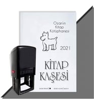 Kişiye Özel Sevimli Köpek 2 2021 Otomatik Kitap Kaşesi (Siyah)
