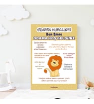 İsimli Çocuk Oda Kuralları Aslanlı
