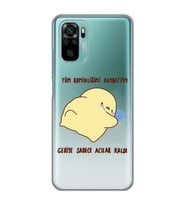 Xiaomi Redmi Note 10 / Note 10S Uyumlu Komikliğimi Kaybettim Tasarımlı Şeffaf Telefon Kılıfı