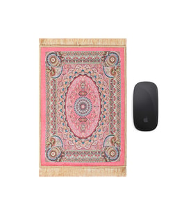 Bursa İpek Pembe Dekoratif Küçük Halı Mousepad