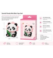 Mey İthalat® OTURAN SEVİMLİ ÇİÇEK PANDA 350 PARÇA BLOCK OYUNCAK