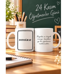 Kişiye Özel Fotoğraflı Öğretmenler Günü Kupa Bardak – Öğretmene Hediye Fotoğraf Baskılı Kupa (Beyaz)