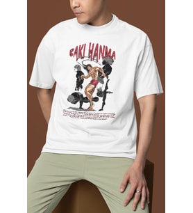 Tasarım Baki Hanma Baki Wiki Baskılı Unisex Oversize Anime Dizi Karakter Tişört