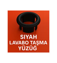 SİYAH RENKLİ, ŞIK TASARIMLI, ESTETİK VE UYUMLU LAVABO TAŞMA YÜZÜĞÜ – STANDART MODEL