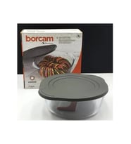 Paşabahçe 59001 Gri Kapaklı Borcam Fırın Kabı 2100cc (Şeffaf)