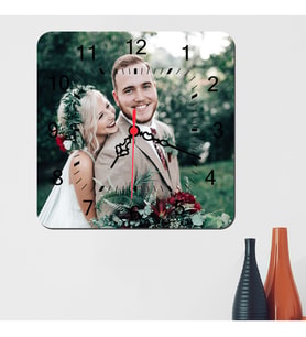 Kişiye Özel Fotoğraflı Kare Duvar Saati
