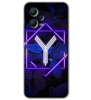 Redmi Note 12 5G Kılıf HD Desen Baskılı Kılıf - Dark Neon Yaprak Y Harfi