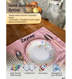 MavDesign İsimli Beslenme Örtüsü 2 Adet