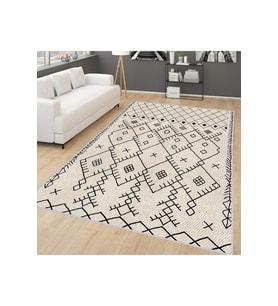 Rovigo Home Dijital Baskı Yıkanabilir Kaymaz Taban Salon Halısı RVG0169-SD555 (Krem)