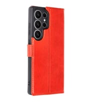 Coverzone Samsung Galaxy S25 Ultra ile uyumlu K?l?f New Trend S Plus Deri C�zdan K?l?f �n kapakl? tasar?m Stand Olabilen ??k Zarif Tasar?m Galaxy S25 Ultra i�in K?l?f S25 Ultra Kapak K?rm?z?