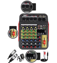 Midex MDX-04FXU Ses Mikseri Stüdyo Kayıt İçin 5 Kanal Ses Kartlı +48V Phantomlu Kayıt Mikseri