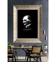 Gümüş Çerçeveli Atatürk Tablo za106