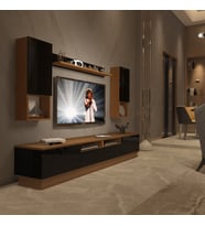 Decoraktiv Trendstyle 5220DAS Mdf Tv Ünitesi Tv Sehpası - Ceviz Siyah (Siyah - Ceviz)