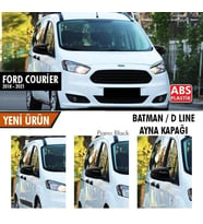 Courier Uyumlu (2018-2021) Batman Yarasa Ayna Kapağı (Parlak Siyah)
