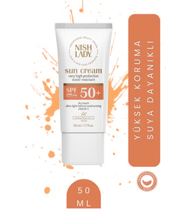 Nishlady SPF 50 SUYA DAYANIKLI GÜNEŞ KREMİ