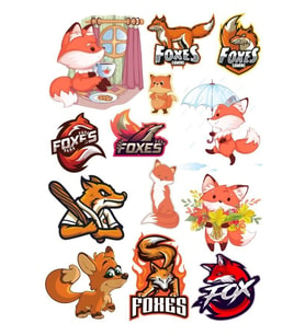 Tilki Sticker Set-1 13 Parça Telefon, Tablet, Defter, Laptop Sticker