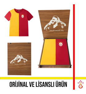 Galatasaray Lisanslı 5 yıldızlı Sarı Kırmızı Çocuk T-Shirt Icardi Ahşap Kutulu