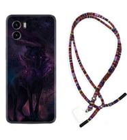 Vivo Y15S Y32 Y33S Y51 Y53S Kılıf Boyun Asklı Rasta Silikon Black Purple Wolf 1791