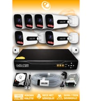 Elitcam 6 Kameralı Zebra 6 Dış Kamera Set 320 GB 5 MP Full HD Gece Görüşlü Güvenlik Kamerası Sistemi
