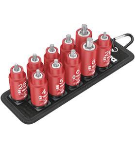 Wera Belt B VDE 1 TORX® Uçlu Zyklop Yalıtımlı Lokma Bits Seti, 3/8" Soketli, Tutma Fonksiyonlu