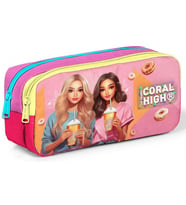 Corol High İki Bölmeli Kız Çocuk Pembe/Sarı Okul Kalemliği