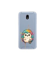 Samsung Galaxy J5 Pro ile Uyumlu Splash Kirpi Tasarımlı Şeffaf Silikon Kılıf