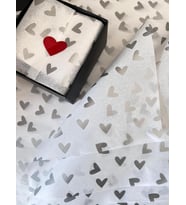 Gümüş Kalp Desenli Pelur Kağıdı/Beyaz Pelur50x70 cm 10’lu-T326 (Renksiz)